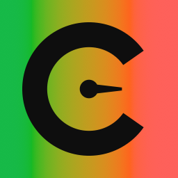 The Crashboard app icon: a C whose aperture doubles as a gauge
                  opening, with a needle on the pivot, drawn in the same colour ramp
                  the dashboard paints with.